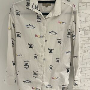 VINTAGE BURBERRYS TRIPLE ARCHIVE LOGO PRINT SHIRT
